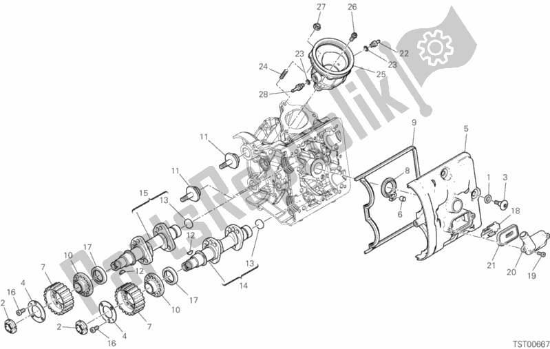 Todas las partes para Sistema De Sincronización De Cabezal Horizontal de Ducati Multistrada 950 S Touring USA 2020
